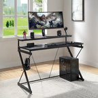 47.8 in. Gaming Desk with RGB LED Lighting and Monitor Shelf