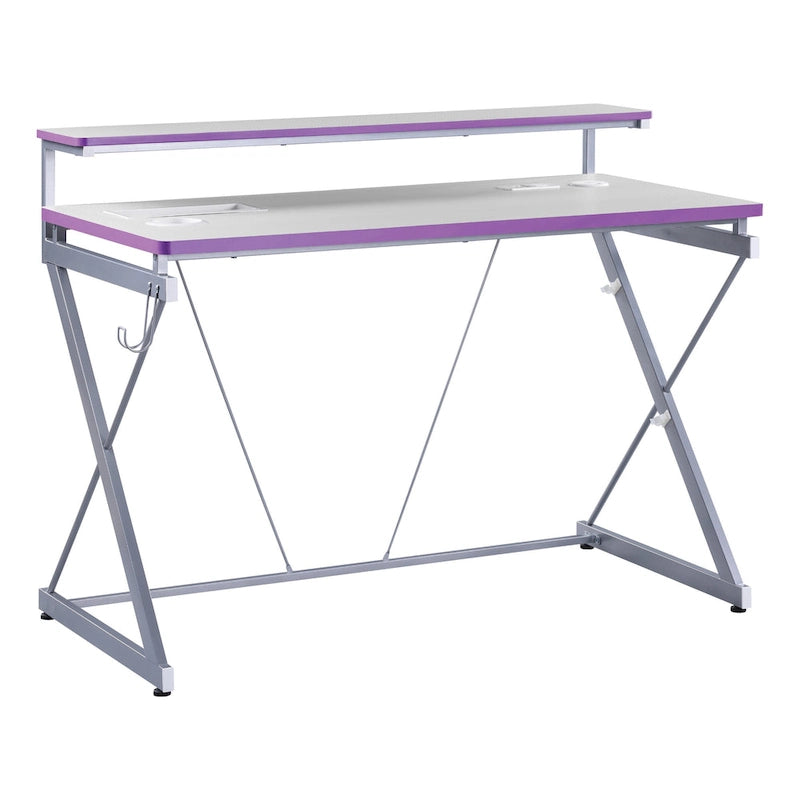 47.8 in. Gaming Desk with RGB LED Lighting and Monitor Shelf