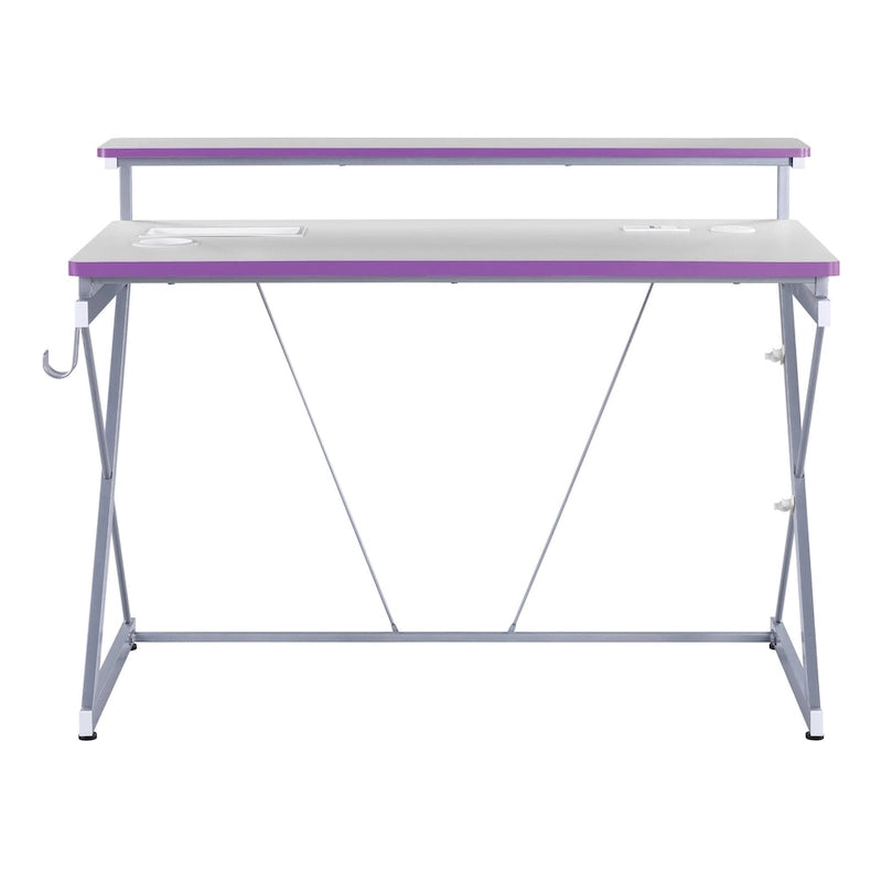 47.8 in. Gaming Desk with RGB LED Lighting and Monitor Shelf