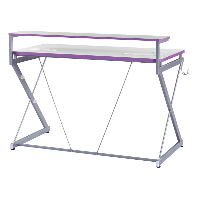 47.8 in. Gaming Desk with RGB LED Lighting and Monitor Shelf
