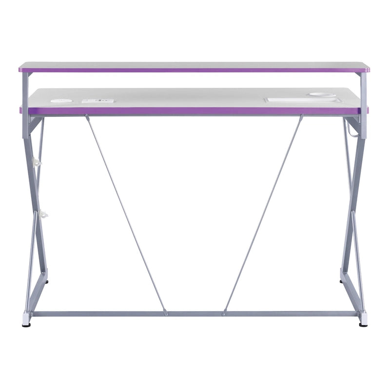 47.8 in. Gaming Desk with RGB LED Lighting and Monitor Shelf