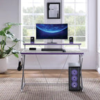 47.8 in. Gaming Desk with RGB LED Lighting and Monitor Shelf