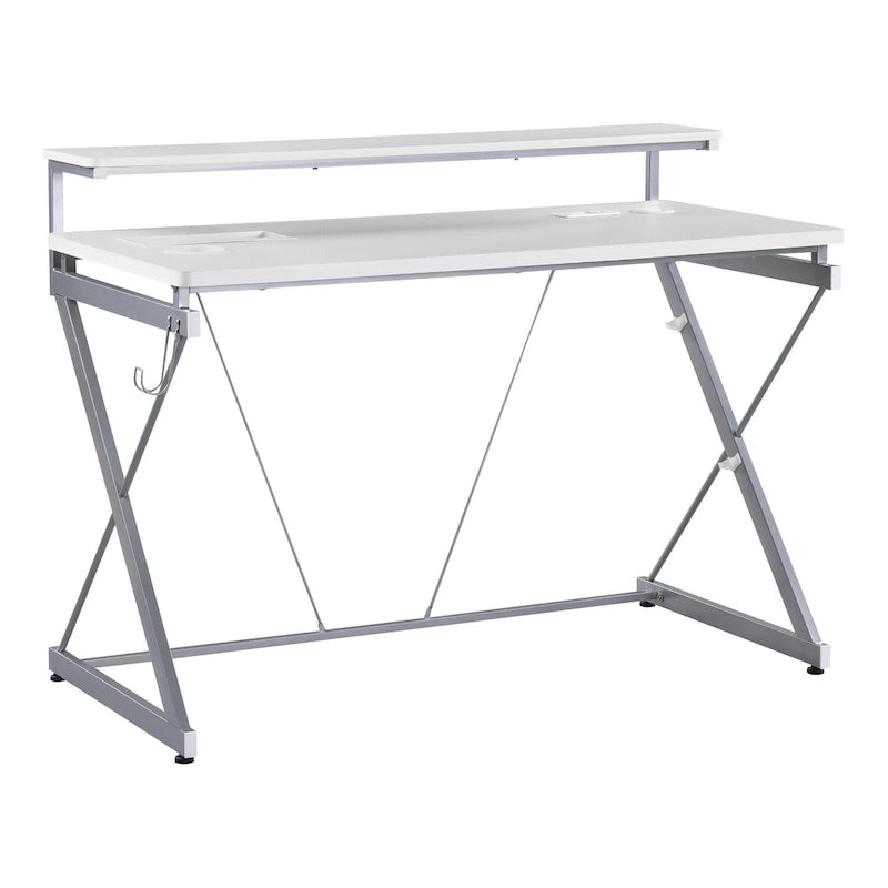 47.8 in. Gaming Desk with RGB LED Lighting and Monitor Shelf