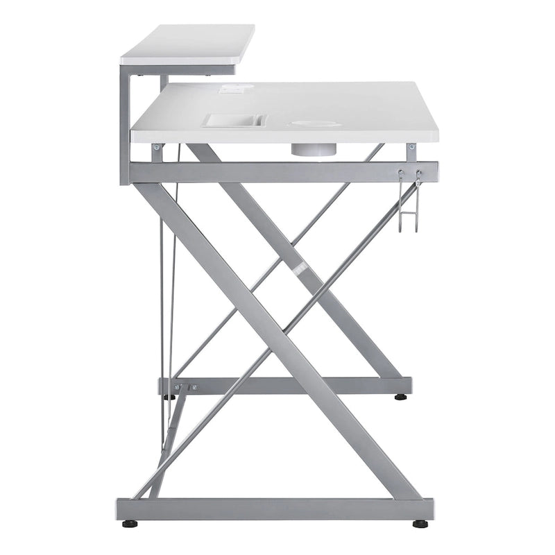 47.8 in. Gaming Desk with RGB LED Lighting and Monitor Shelf