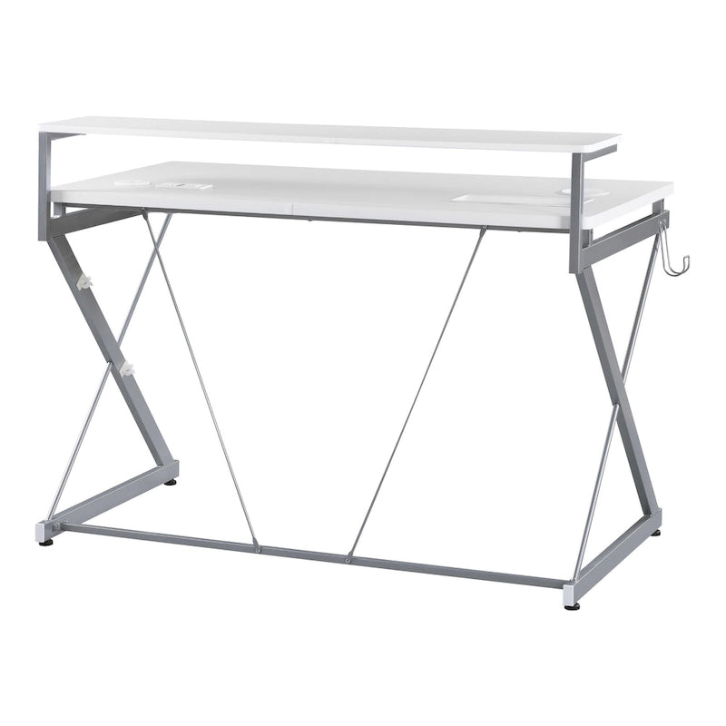 47.8 in. Gaming Desk with RGB LED Lighting and Monitor Shelf