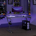 47.8 in. Gaming Desk with RGB LED Lighting and Monitor Shelf