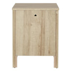 Nightstand with Pull-Out USB Charging Shelf and Bottom Drawer