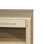 Nightstand with Pull-Out USB Charging Shelf and Bottom Drawer