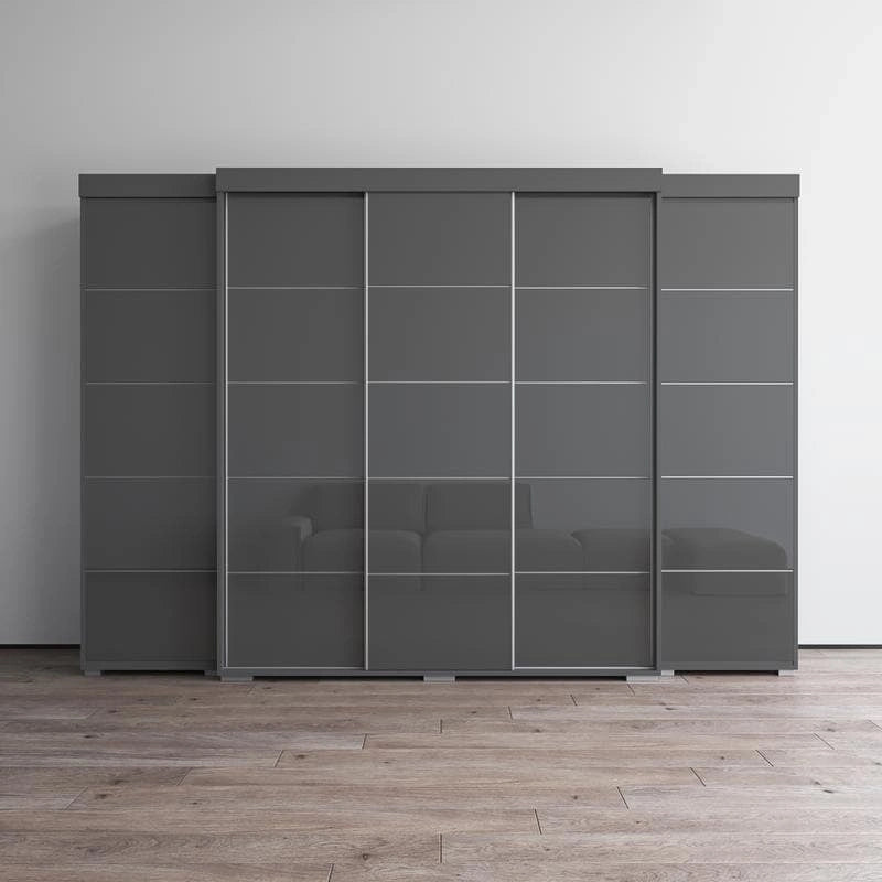 3-Piece Wardrobe Armoire Set with Glass Fronts