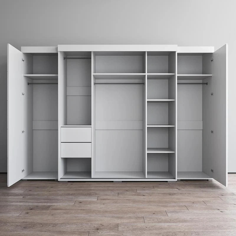3-Piece Wardrobe Armoire Set with Glass Fronts