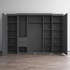 3-Piece Wardrobe Armoire Set with Glass Fronts