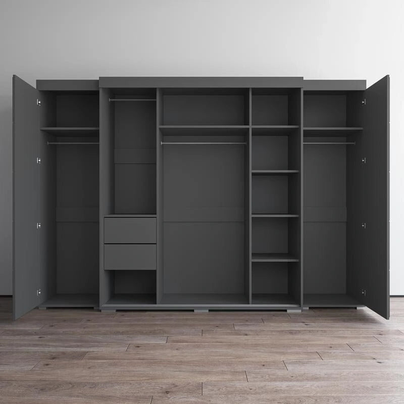 3-Piece Wardrobe Armoire Set with Glass Fronts
