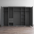 3-Piece Wardrobe Armoire Set with Glass Fronts