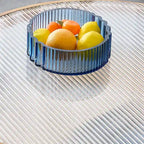 Circular Double-Layer Solid Wood & Glass Coffee Table