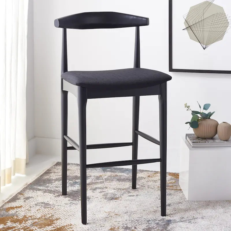 Retro 30-Inch Bar Stool with Curved Bentwood Back – 22"W x 21"D x 42"H
