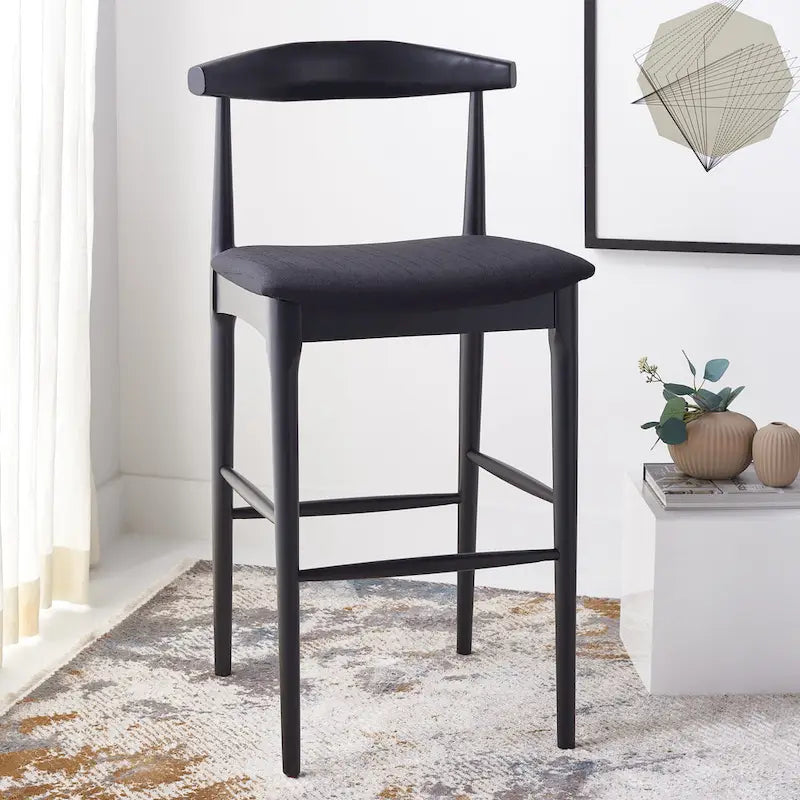 Retro 30-Inch Bar Stool with Curved Bentwood Back – 22"W x 21"D x 42"H