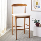 Retro 30-Inch Bar Stool with Curved Bentwood Back – 22"W x 21"D x 42"H