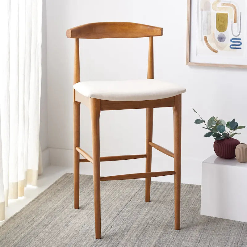 Retro 30-Inch Bar Stool with Curved Bentwood Back – 22"W x 21"D x 42"H