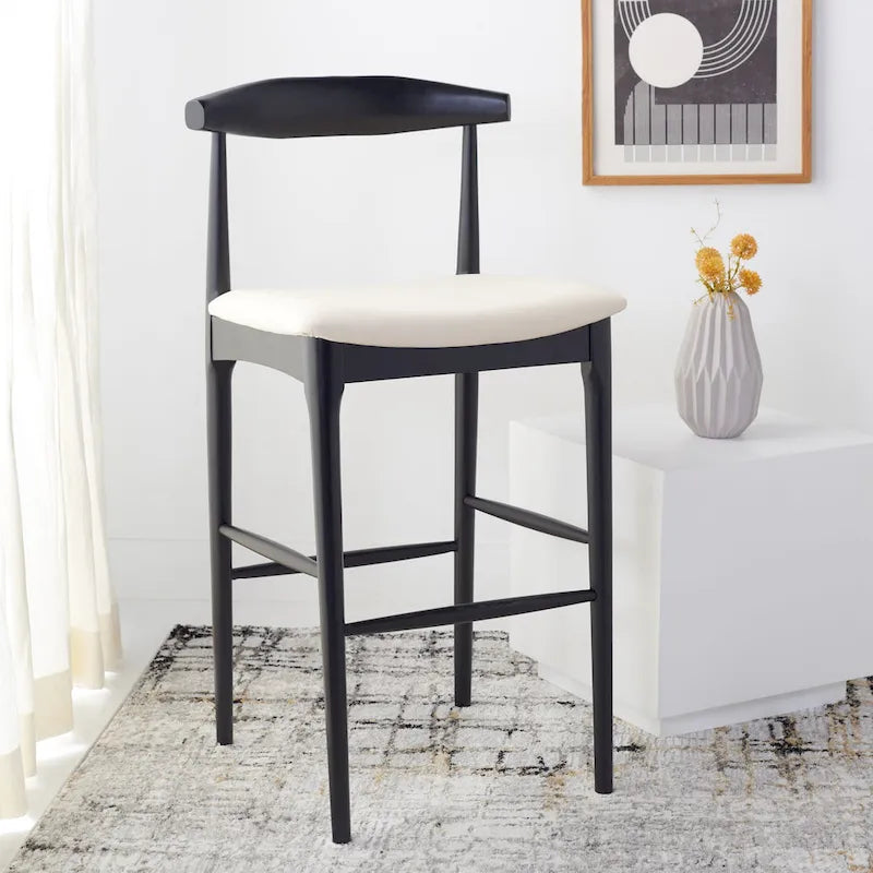 Retro 30-Inch Bar Stool with Curved Bentwood Back – 22"W x 21"D x 42"H