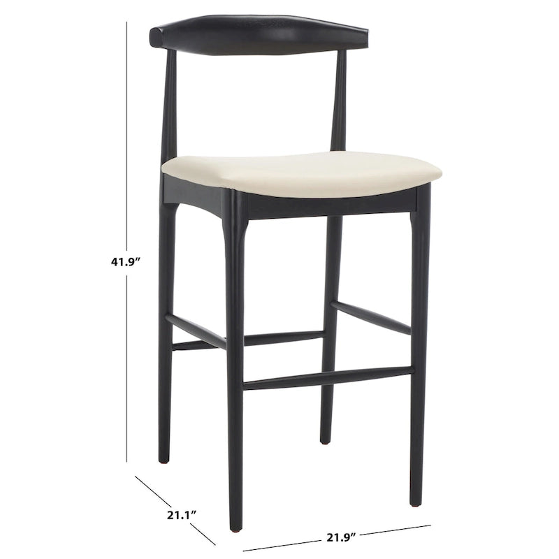 Retro 30-Inch Bar Stool with Curved Bentwood Back – 22"W x 21"D x 42"H