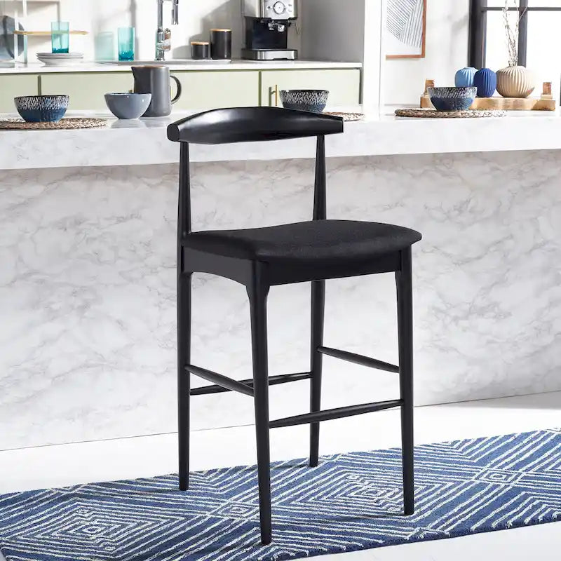 Retro 30-Inch Bar Stool with Curved Bentwood Back – 22"W x 21"D x 42"H