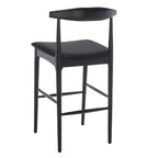 Retro 30-Inch Bar Stool with Curved Bentwood Back – 22"W x 21"D x 42"H