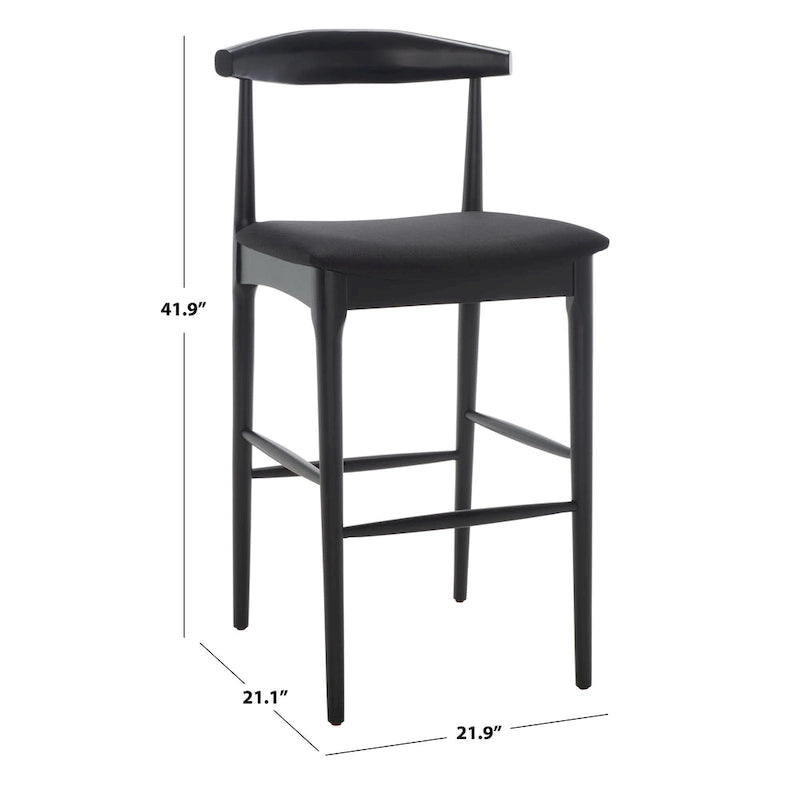 Retro 30-Inch Bar Stool with Curved Bentwood Back – 22"W x 21"D x 42"H