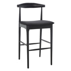 Retro 30-Inch Bar Stool with Curved Bentwood Back – 22"W x 21"D x 42"H