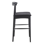 Retro 30-Inch Bar Stool with Curved Bentwood Back – 22"W x 21"D x 42"H