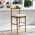 Retro 30-Inch Bar Stool with Curved Bentwood Back – 22"W x 21"D x 42"H