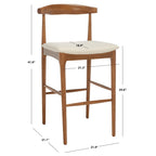Retro 30-Inch Bar Stool with Curved Bentwood Back – 22"W x 21"D x 42"H