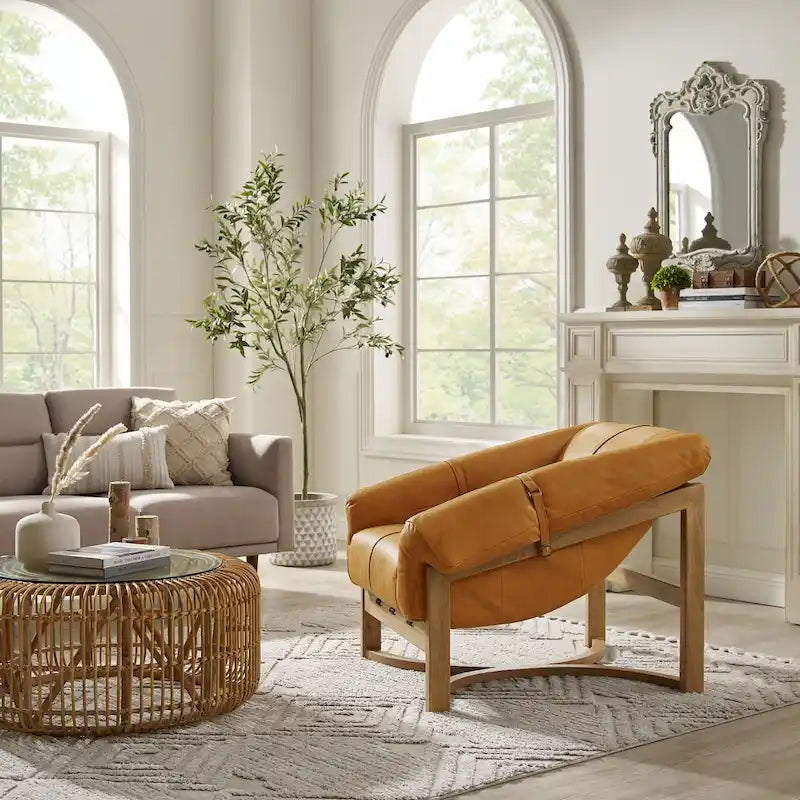 Lounge Chair with Leather or Fabric Upholstery