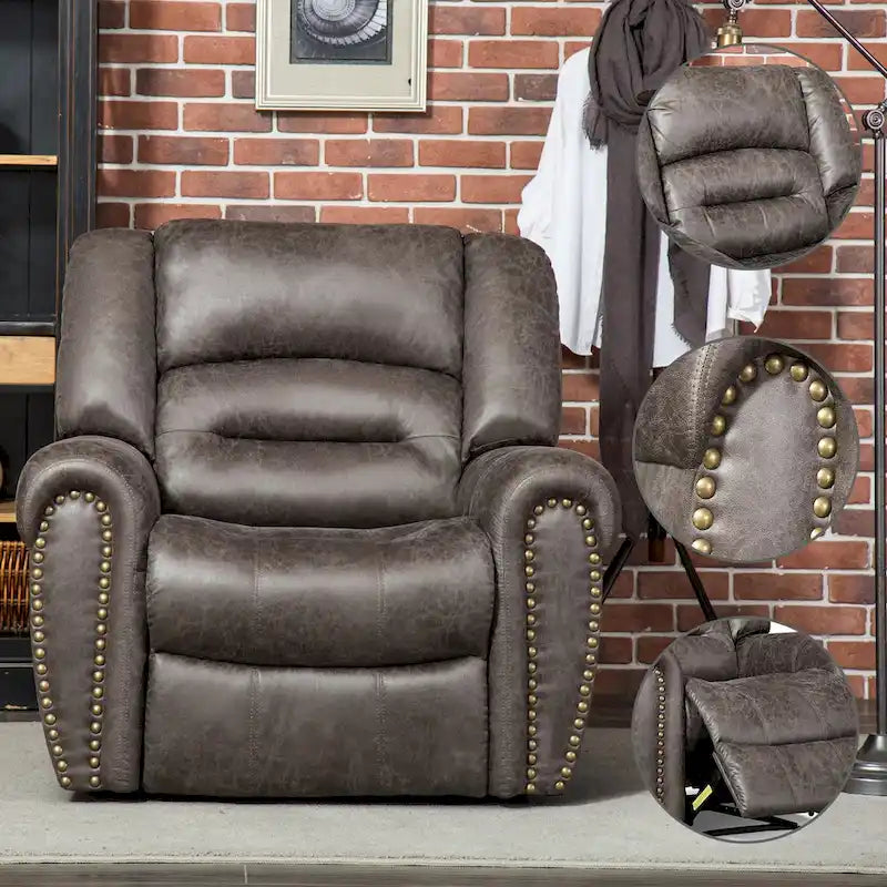 Manual Recliner Chair with Padded Armrests