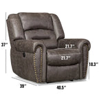Manual Recliner Chair with Padded Armrests