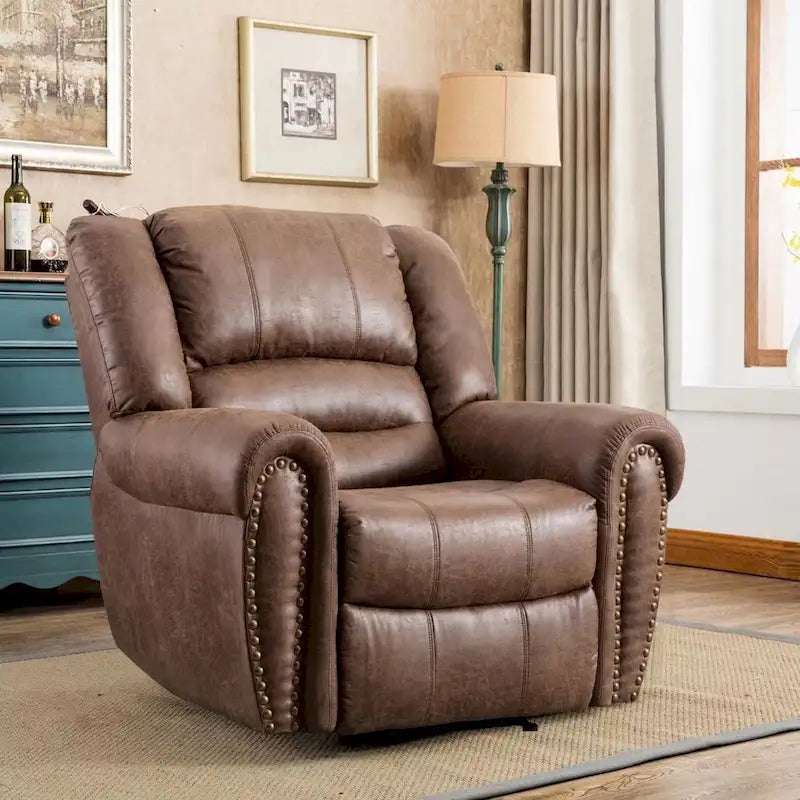 Manual Recliner Chair with Padded Armrests