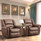 Manual Recliner Chair with Padded Armrests