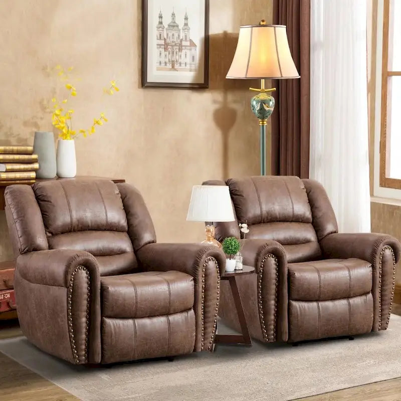 Manual Recliner Chair with Padded Armrests