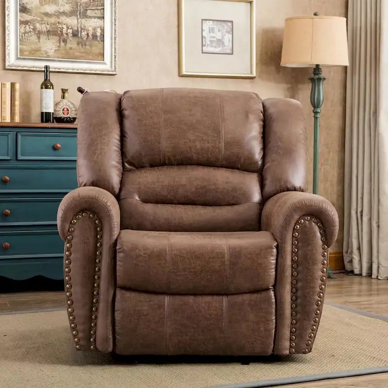 Manual Recliner Chair with Padded Armrests