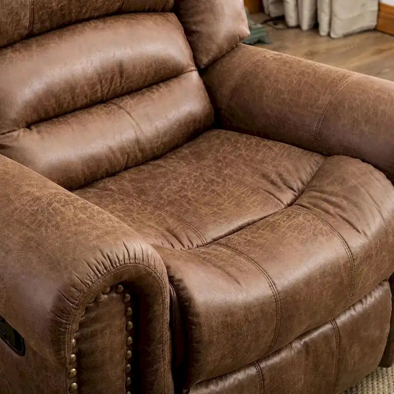 Manual Recliner Chair with Padded Armrests