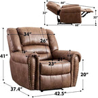 Manual Recliner Chair with Padded Armrests