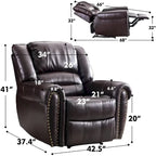 Manual Recliner Chair with Padded Armrests