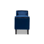 Upholstered Velvet Bench with Wood Legs