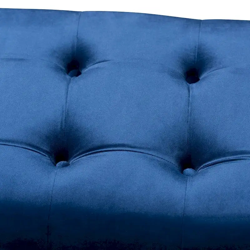 Upholstered Velvet Bench with Wood Legs