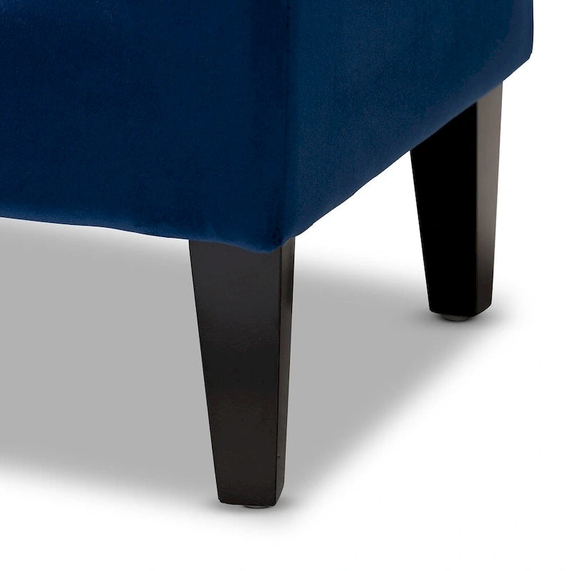 Upholstered Velvet Bench with Wood Legs