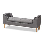 Upholstered Velvet Bench with Wood Legs