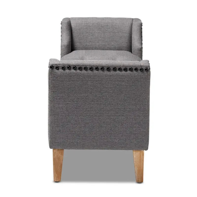 Upholstered Velvet Bench with Wood Legs