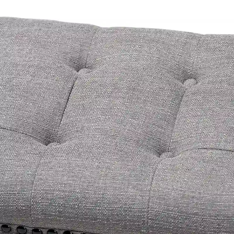 Upholstered Velvet Bench with Wood Legs