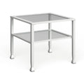 Two-Tier Metal & Glass Cocktail Table with Shelf