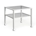 Two-Tier Metal & Glass Cocktail Table with Shelf