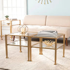  Jaymes Gold & Metal Glass Top Cocktail Table